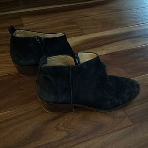 J Crew Black Suede Booties, Size 8